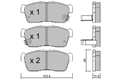 Комплект тормозных колодок (AISIN: BPSZ-1901)